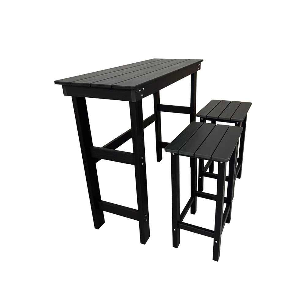 HDPE Patio Bar Set, Outdoor Bar Stools with Table, Weather Resistant, for Poolside, Garden, Yard, Balcony (3 Piece)