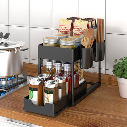 Fortune Candy 4-Tier Plastic Storage Cart with Wheels, Rolling Kitchen Shelving Rack for Pantry, Bathroom, Office