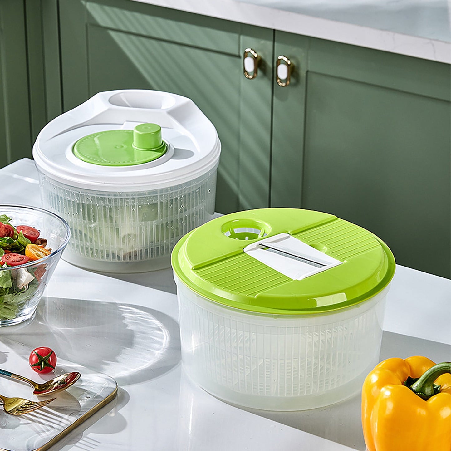Fortune Candy 3L Multifunctional Vegetable Spinner and Grater, Compact Salad Strainer Bowl for Quick Prep, Easy to Clean, Lightweight Kitchen Gadget