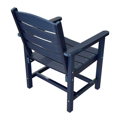 Fortune Candy 2 PCS Poly Lumber Patio Dining Chairs, HIPS Outdoor Ladder-Back Chairs for Garden, Porch or Balcony, Navy Blue