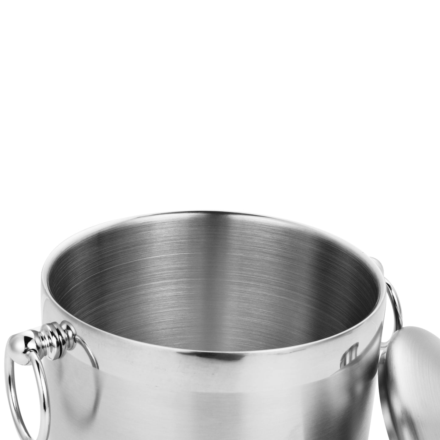Fortune Candy 2.8 L Double Wall Stainless Steel Ice Bucket, with Tongs, Scoop and Holder, Black