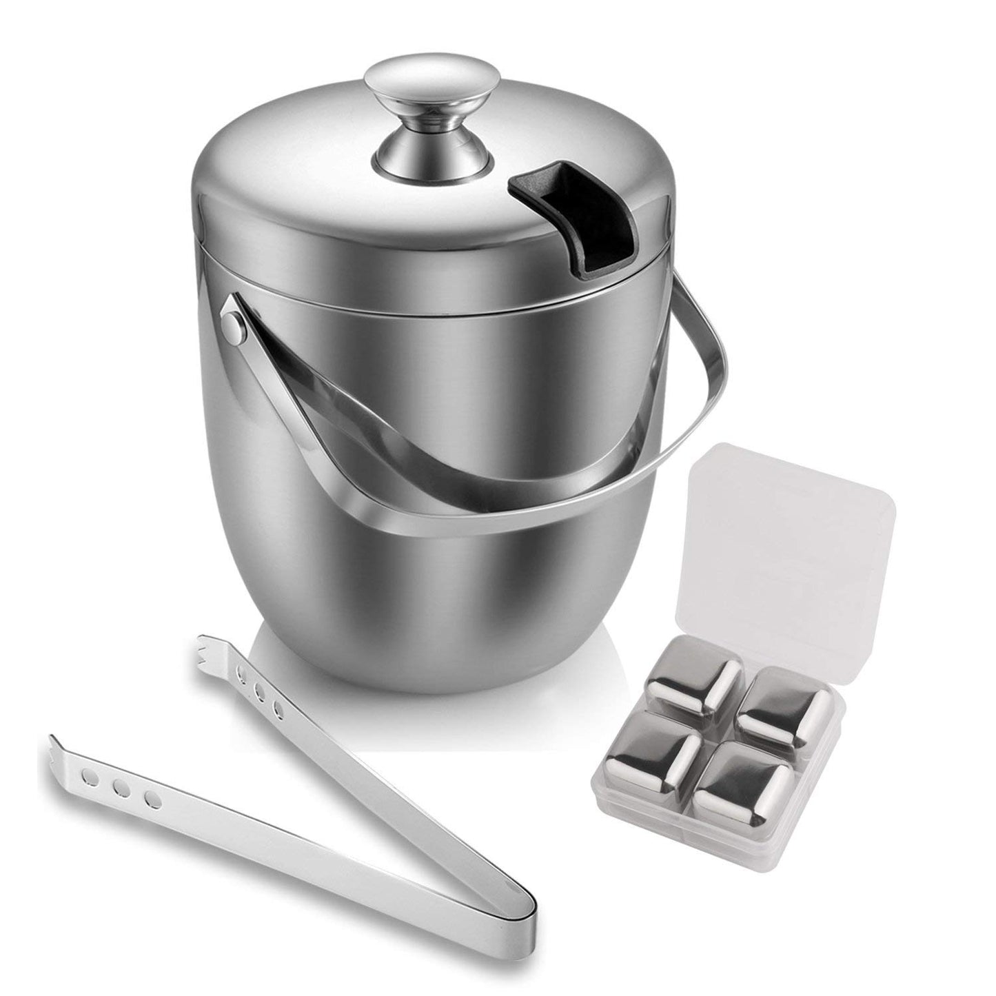 Fortune Candy Party Cooler 2.8L Double-Wall Vacuum Insulated Ice Bucket with Lid, Keep Ice Frozen Longer
