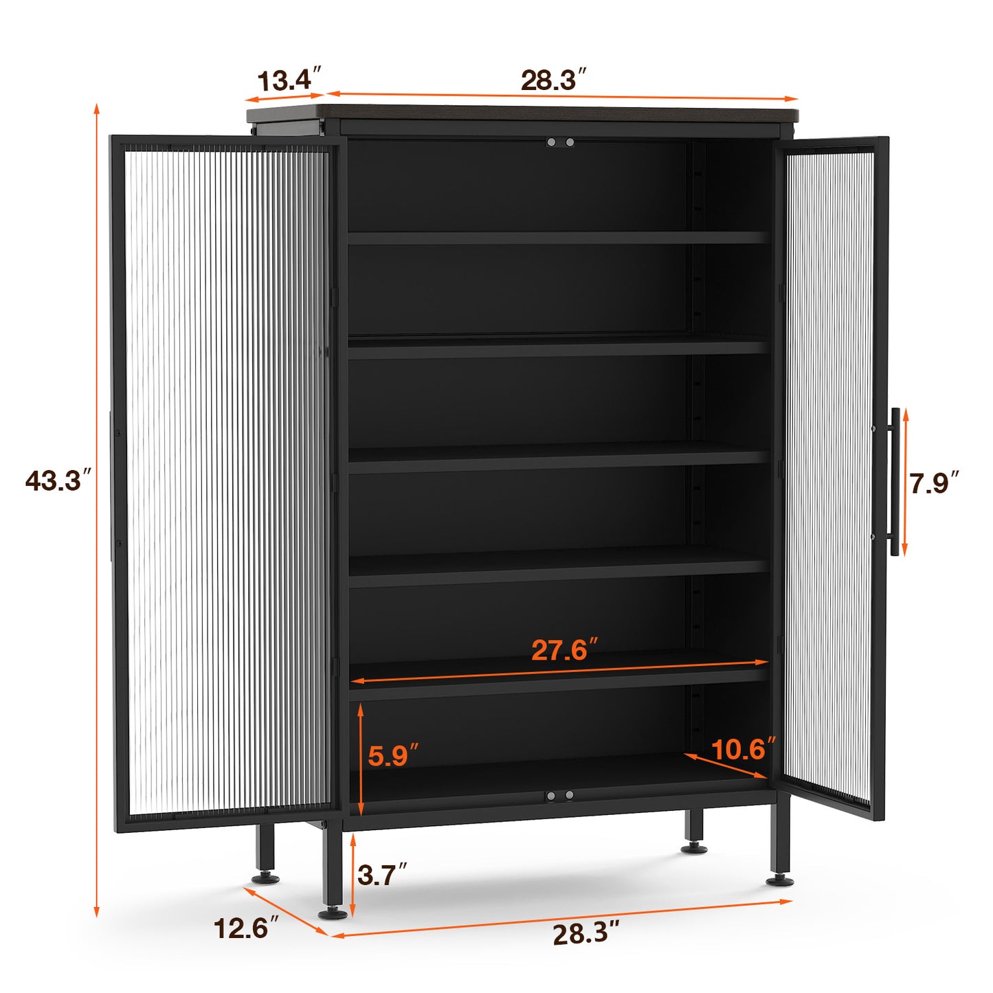 Fortune Candy 6 Tiers Sturdy Metal Shoe Rack, Adjustable Shelves, Heavy-Duty Storage Organizer, Black