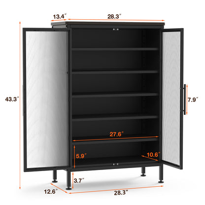 Fortune Candy 6 Tiers Sturdy Metal Shoe Rack, Adjustable Shelves, Heavy-Duty Storage Organizer, Black