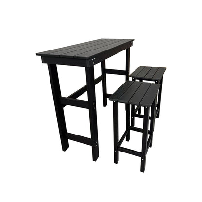 HDPE Patio Bar Set, Outdoor Bar Stools with Table, Weather Resistant, for Poolside, Garden, Yard, Balcony (3 Piece)