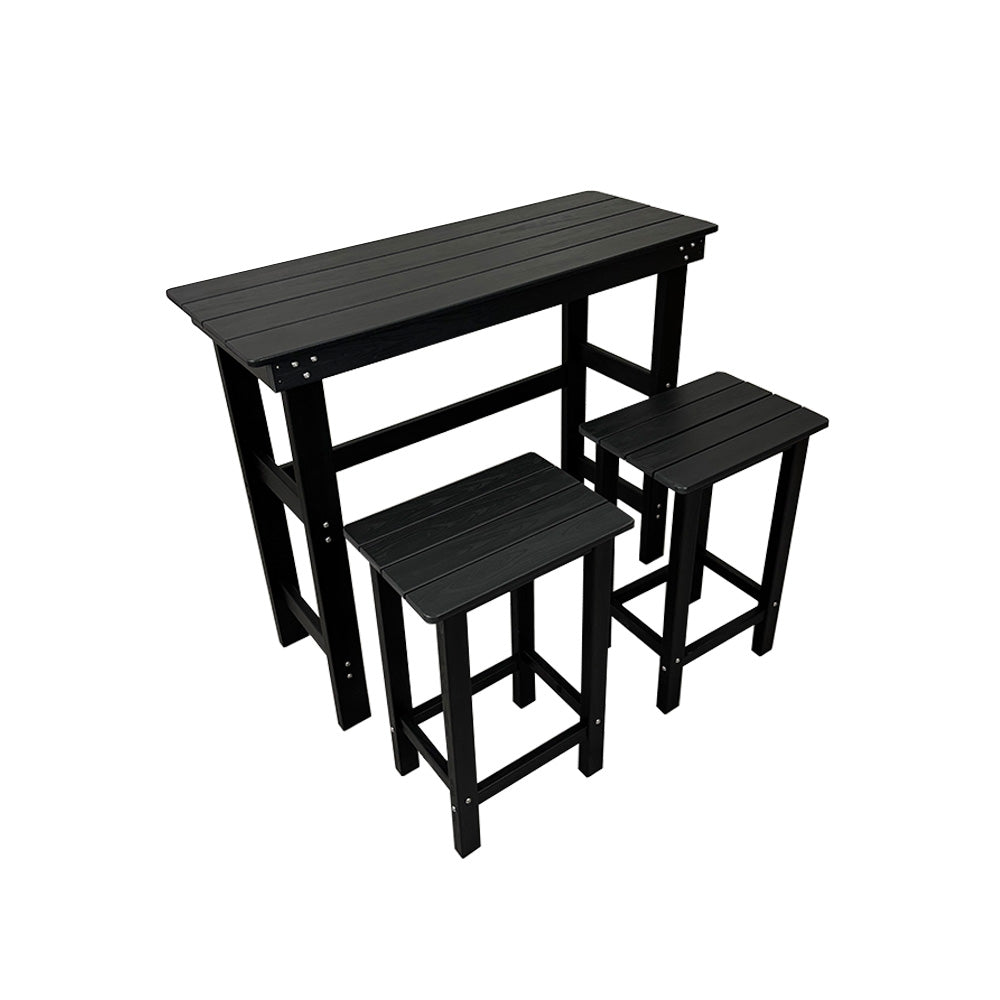 HDPE Patio Bar Set, Outdoor Bar Stools with Table, Weather Resistant, for Poolside, Garden, Yard, Balcony (3 Piece)