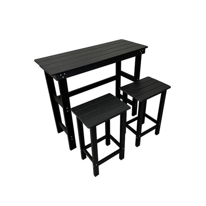 HDPE Patio Bar Set, Outdoor Bar Stools with Table, Weather Resistant, for Poolside, Garden, Yard, Balcony (3 Piece)