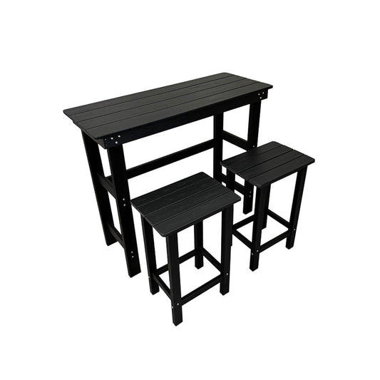 HDPE Patio Bar Set, Outdoor Bar Stools with Table, Weather Resistant, for Poolside, Garden, Yard, Balcony (3 Piece)