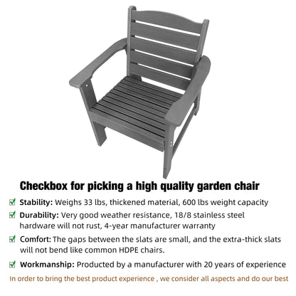 Modern HDPE Patio Dining Set, Poly Lumber Table and Chair, with Umbrella Hole, Weather Resistant, for Outdoor, Yard, Lawn (5 Piece - 70.7'' Table)