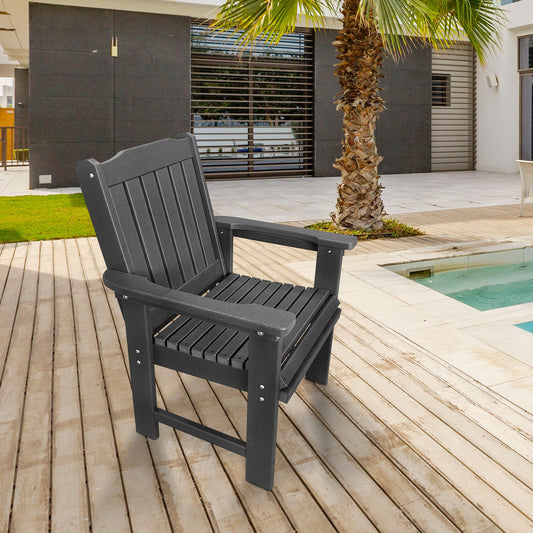 HDPE Patio Dining Chair, Outdoor Chair with 18/8 Stainless Steel Hardware, Heavy Duty 600 LBS, for Outdoor Patio Garden Yard (Gray)