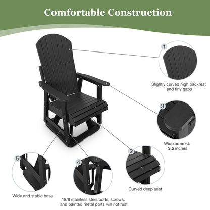 Fortune Candy 1 Person HIPS Swivel Patio Glider, 44.9'' Height, Rotate 360 Degrees