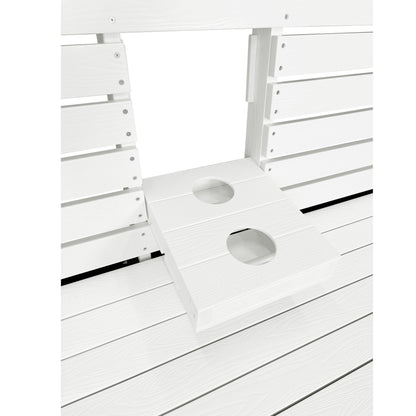 Poly Lumber 3-Seat Porch Swing, HIPS 5-Feet Bench Swing with Foldable Cup Holders,18/8 Stainless Steel Hardware, High Backrest and Deep Contoured Seat, Snow White