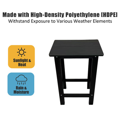 HDPE Patio Bar Set, Outdoor Bar Stools with Table, Weather Resistant, for Poolside, Garden, Yard, Balcony (3 Piece)