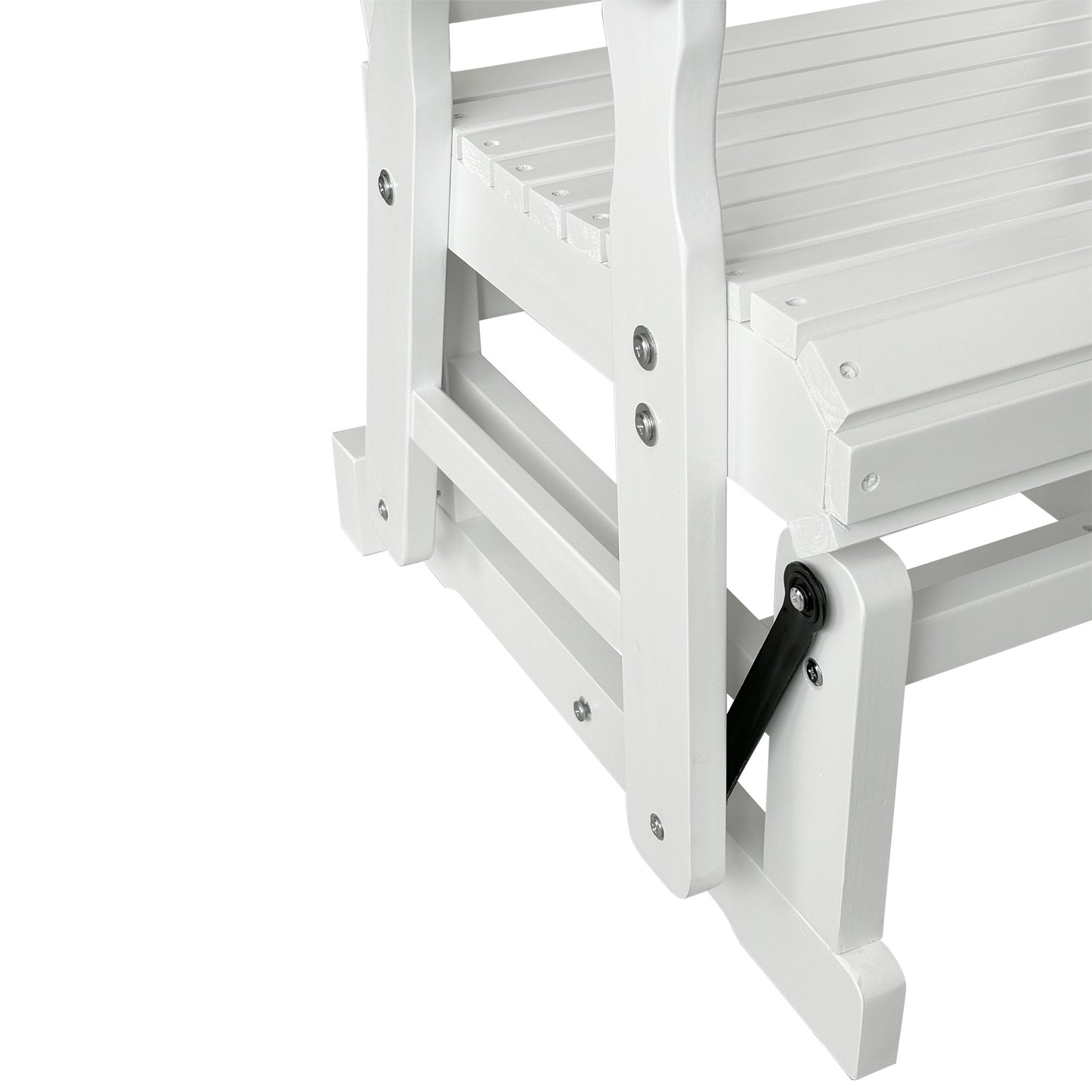 Fortune Candy 1-Person Outdoor Wooden Glider Chair, Solid Fir Wood, Heavy-Duty 600 lb, White, for Patio & Porch