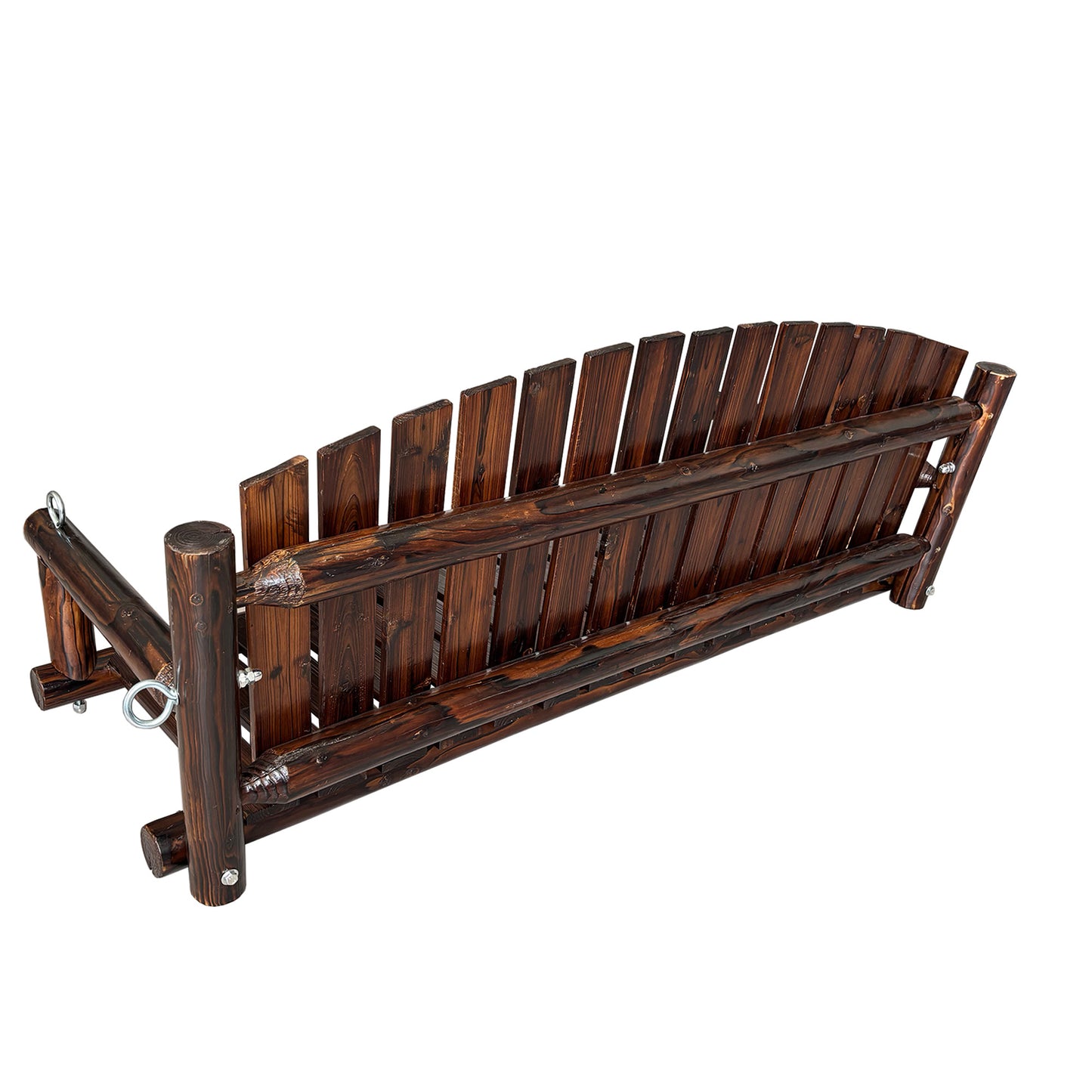 5FT Rustic Log Wooden Porch Swing, Heavy-Duty 900 LBS, Outdoor Hanging Bench for Patio, Garden, Yard – Solid Fir Wood, Handcrafted, Weather-Resistant Finish (Rustic, 5-feet)
