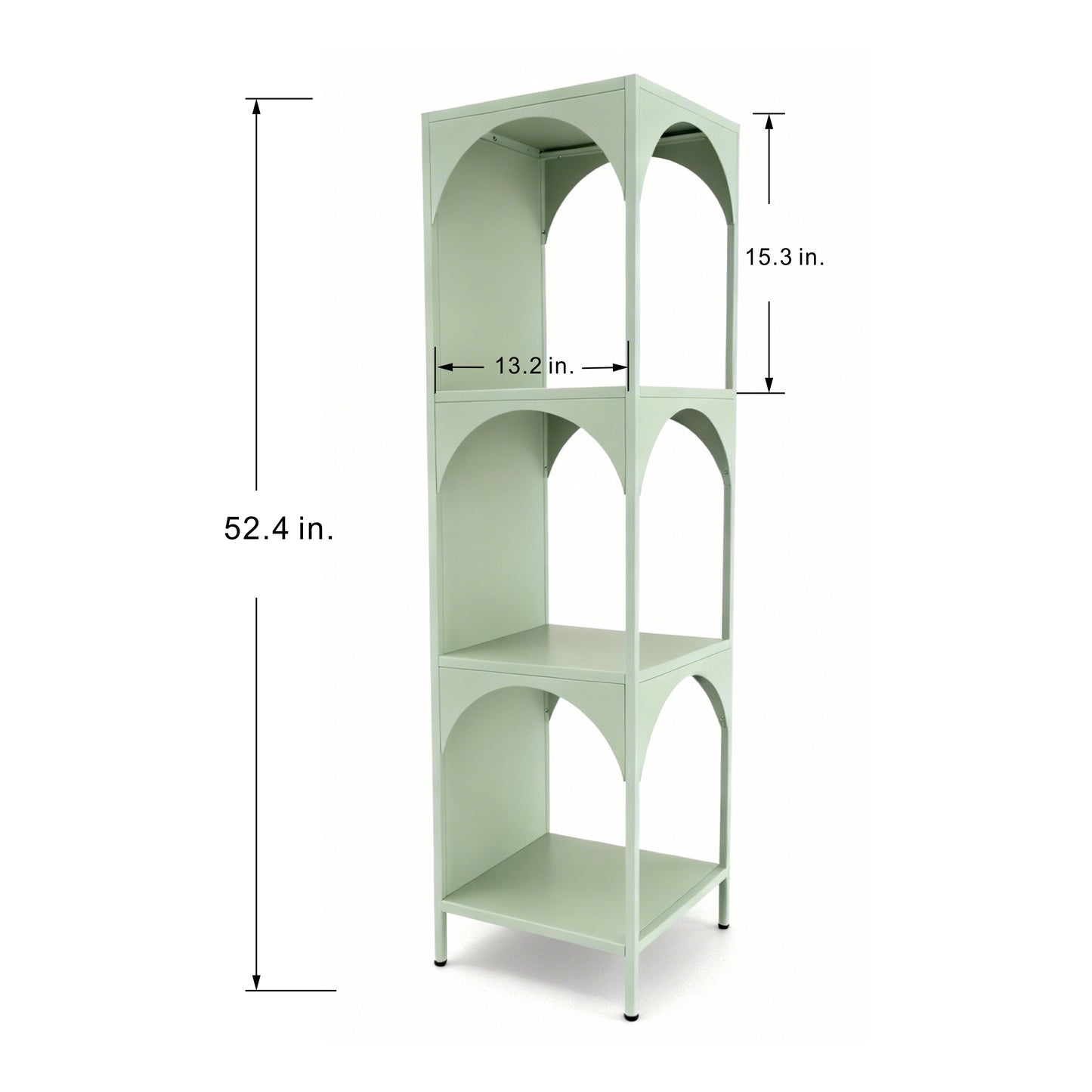 Fortune Candy 52.4" Tall 4-Tier Corner Display Shelf, Sage Green Steel Organizer for Home, Apartment, Retail, and Coffee Shops